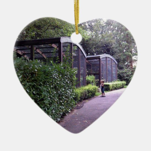 twee kinderen in het park keramisch ornament (Voorkant)