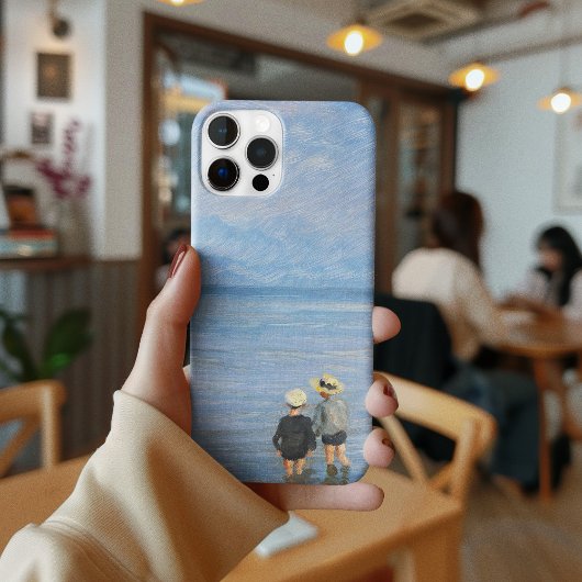 Twee kinderen peddelen bij Skagen Beach, PS Kroyer Case-Mate iPhone Case