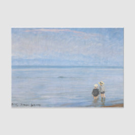 Twee kinderen peddelen bij Skagen Beach, PS Kroyer Tissuepapier