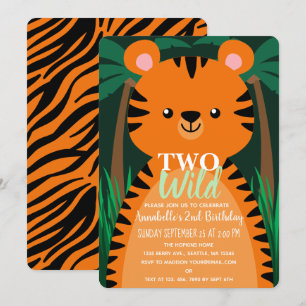 Twee Kinderen van de Wilde Cute Tiger tweede verja Kaart