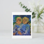 Twee kinderen, Van Gogh Fine Art Briefkaart (Staand voorkant)