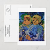 Twee kinderen, Van Gogh Fine Art Briefkaart (Voorkant / Achterkant)