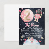 Twee Kinderen van het Moon Space Birthday Invitati Kaart (Voorkant / Achterkant)