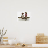 Twee kinderen zittend op een muur poster (Keuken)