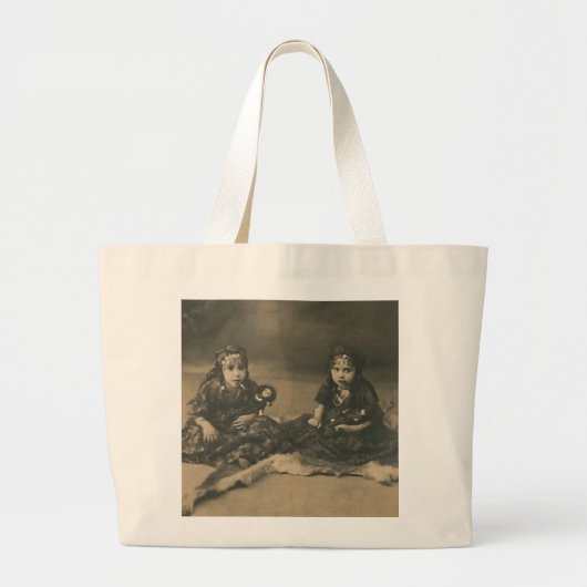 Twee kindertas van zigeuners grote tote bag (Voorkant)
