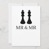 Twee Kings Chess Pineersels Gay Wedding Aankondiging (Voorkant)