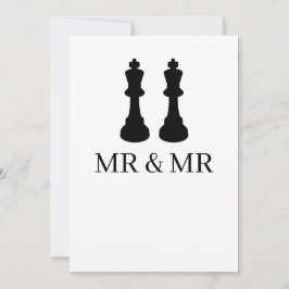 Twee Kings Chess Pineersels Gay Wedding Aankondiging