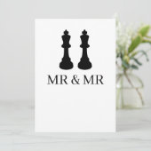 Twee Kings Chess Pineersels Gay Wedding Aankondiging (Staand voorkant)