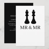 Twee Kings Chess Pineersels Gay Wedding Aankondiging (Voorkant / Achterkant)