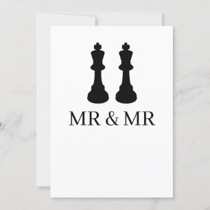 Twee Kings Chess Pineersels Gay Wedding Aankondiging