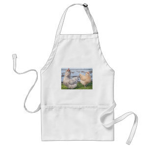Twee Kippen Boerderij Keuken Handdoek Decoratie Standaard Schort