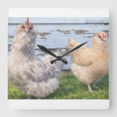 Twee Kippen Boerderij Keuken Wandklok (Voorkant)