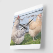 Twee Kippen Boerderij Keuken Wandklok (Hoek)
