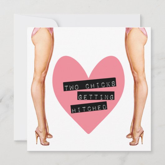 Twee kippen die gehitte lesbiennes krijgen kaart (Voorkant)