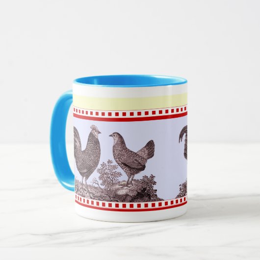 Twee Kippen Keuken Klassieke Mok met ouderdomsrust (Voorkant links)