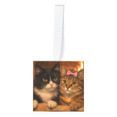 Twee Kitten Aanpasbare Foto Kubus Ornament (Voorkant)