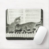 Twee kitten op pianokaart (B&W) Muismat (Met muis)