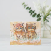 Twee Kittens Briefkaart (Staand voorkant)