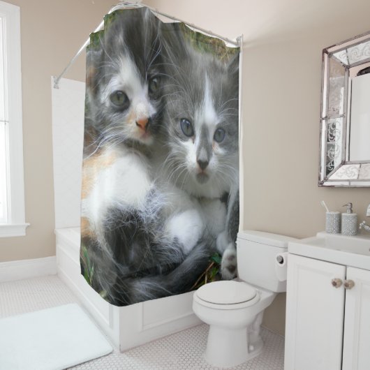 Twee Kittens Douchegordijn (In situ)