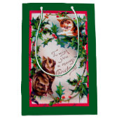 Twee Kittens en KerstHolly Medium Cadeauzakje (Voorkant)