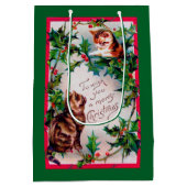 Twee Kittens en KerstHolly Medium Cadeauzakje (Achterkant)