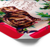 Twee Kittens en KerstHolly Poster (Hoek)