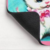twee kittens en veel bloemen muismat (Hoek)