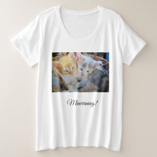 Twee Kittens Foto Voor, Achter Hart Poot, Grote Maat T-shirt