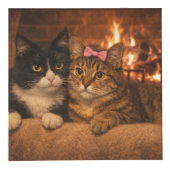 Twee Kittens in een Kartonnen Doos Aangepaste Foto Kubus (Voorkant)
