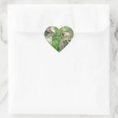Twee kittens in het gras hart sticker (Tas)