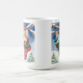 Twee Kittens in kerstkousen in de sneeuw Koffiemok (Center)