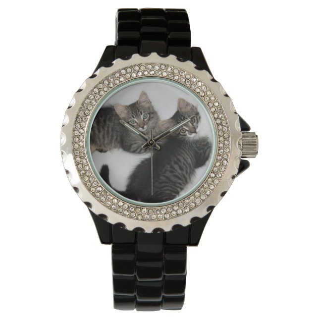 Twee Kittens kijken toe Horloge (Voorkant)