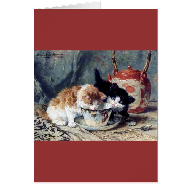 Twee kittens met theefeestje (Voorkant)