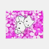 Twee Kittens op roze achtergrond Fleece Deken (Voorkant (Horizontaal))
