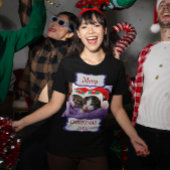 Twee Kittens Santa Hats Merry Kerstmis 20XX Weemen T-shirt