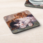 Twee Kittens Snuggle van Henriëtte Ronner-Knip Bier Onderzetter (Linkerzijde)