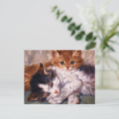 Twee Kittens Snuggle van Henriëtte Ronner-Knip Briefkaart (Staand voorkant)