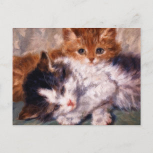 Twee Kittens Snuggle van Henriëtte Ronner-Knip Briefkaart