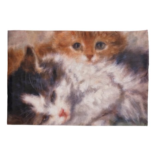 Twee Kittens Snuggle van Henriëtte Ronner-Knip Kussensloop (Achterkant)