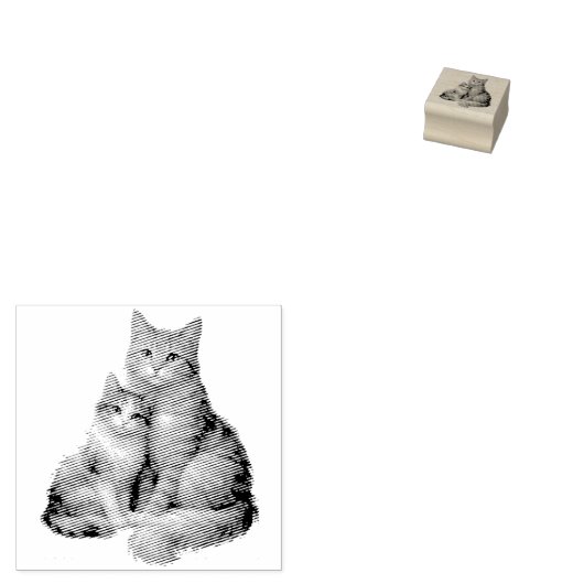 Twee kittens stempel (Gestempeld)