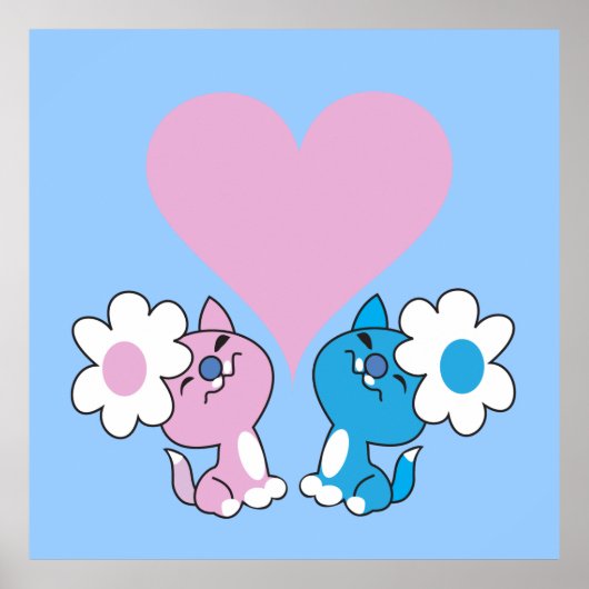 Twee kittens uit liefde poster (Voorkant)