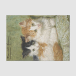 Twee Kittens zitten op een kussen van Ronner-Knip Tissuepapier