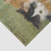 Twee Kittens zitten op een kussen van Ronner-Knip Tissuepapier (Detail)