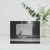Twee kittens zittend op piano toetsenbord per blad briefkaart (Staand voorkant)