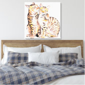 Twee klassieke bengalen Waterverf Canvas Afdruk (Insitu (Slaapkamer))