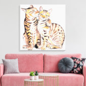 Twee klassieke bengalen Waterverf Canvas Afdruk (Insitu (Woonkamer))