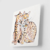 Twee klassieke bengalen Waterverf Vierkante Klok (Hoek)