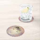 Twee kleine Angels op een Twinking Night Art Kartonnen Onderzetters (Insitu)