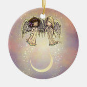 Twee kleine Angels op een Twinking Night Art Keramisch Ornament (Voorkant)
