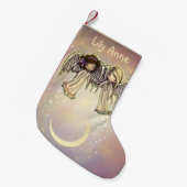 Twee kleine Angels op een Twinking Night Art Kleine Kerstsok (Voorkant (Hangend))